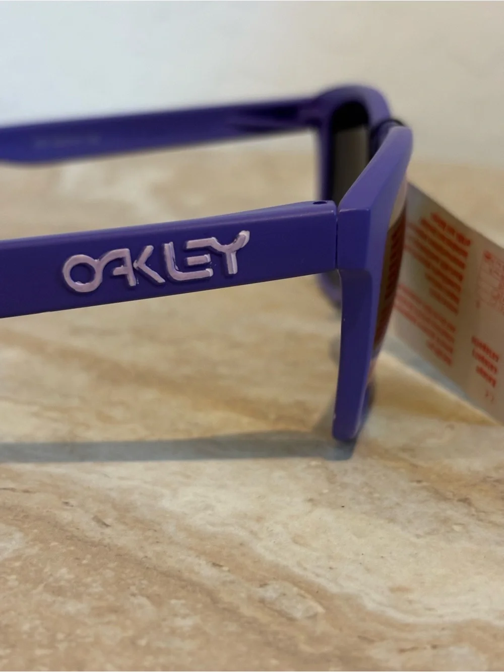 Oakley Frogskins Purple Frame Sunglasses with Red-Orange Mirrored Lenses